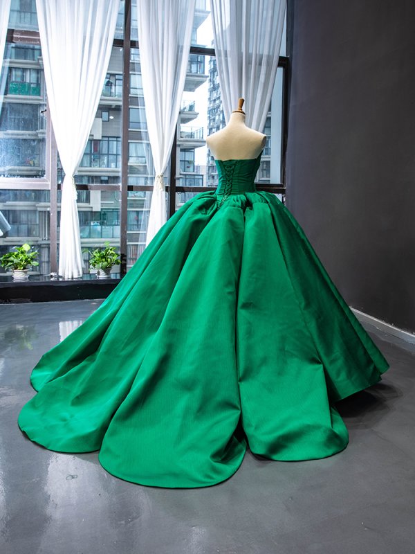 luxury model green v neck sleeveless ball gown prom quinceanera dress 67855
