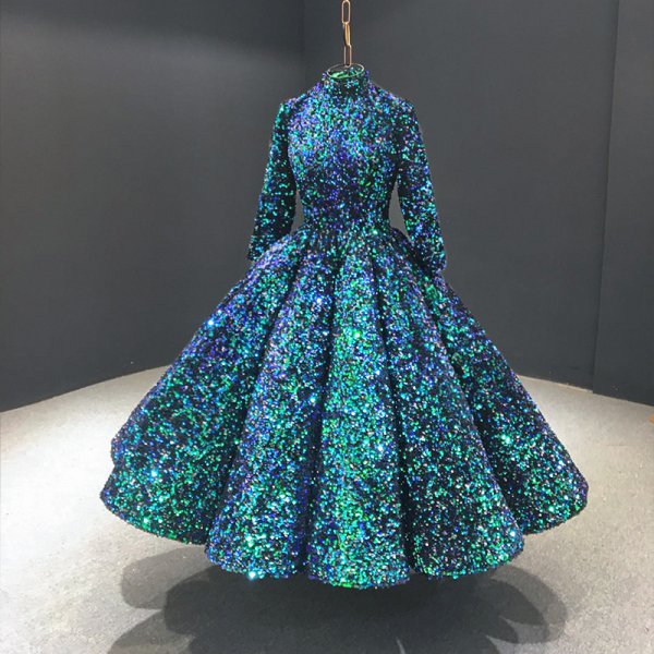 luxury model tea length ball gown prom ball dress 66860