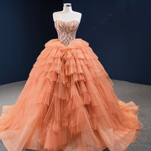 luxury model sweetheart neck long ball gown quinceanera dress 66934