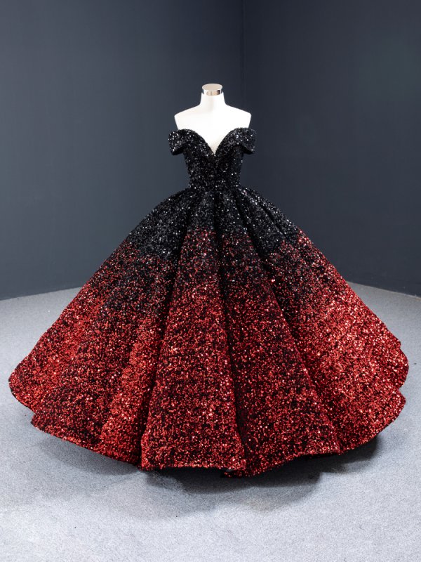luxury model sequin sweetheart neck ball gown quinceanera dress 66991