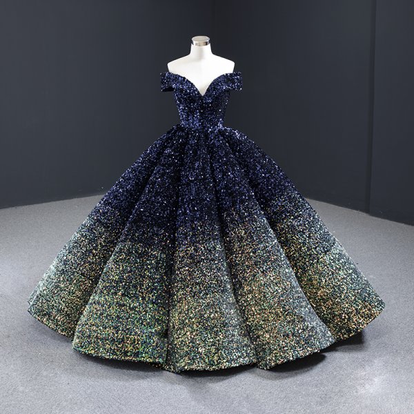 luxury model sequin sweetheart neck ball gown quinceanera dress 66991