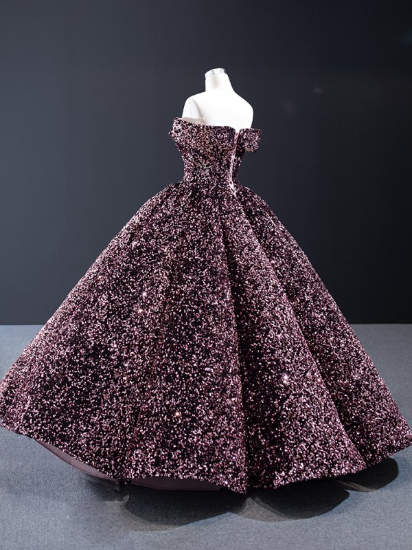 luxury model sequin sweetheart neck ball gown quinceanera dress 66991