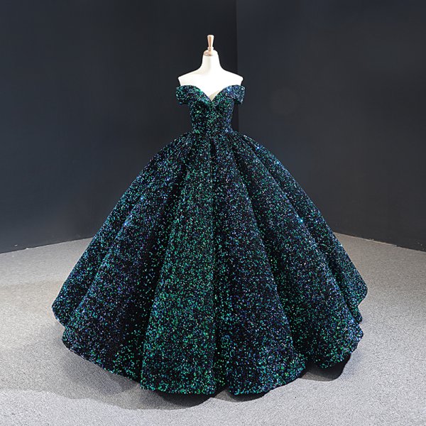 luxury model sequin sweetheart neck ball gown quinceanera dress 66991