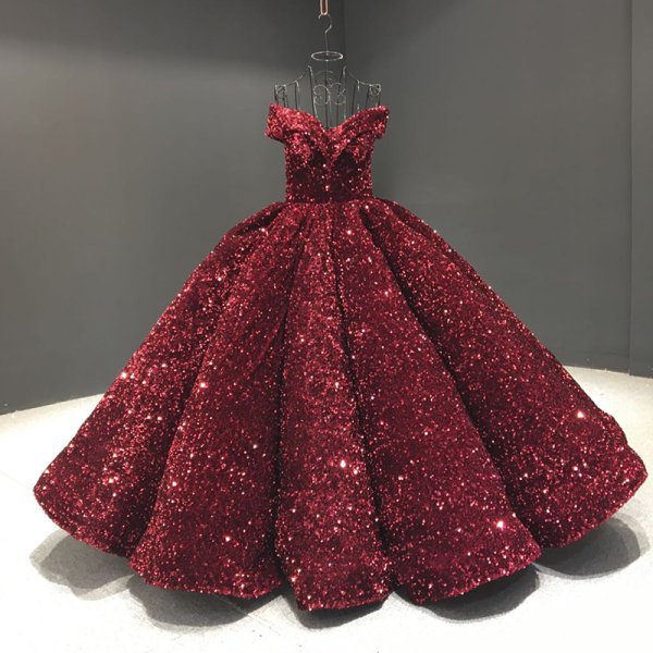 luxury model sequin sweetheart neck ball gown quinceanera dress 66991