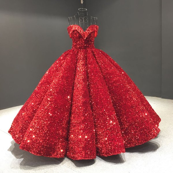 luxury model sequin sweetheart neck ball gown quinceanera dress 66991