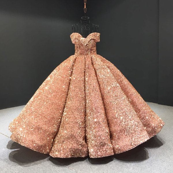 luxury model sequin sweetheart neck ball gown quinceanera dress 66991