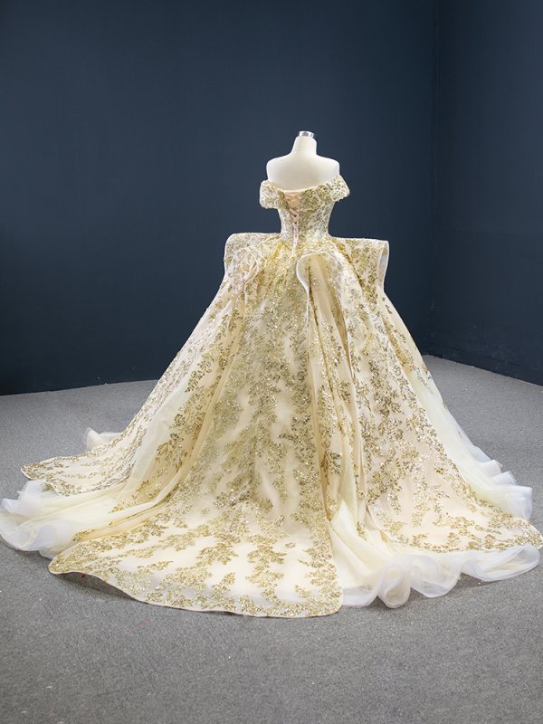 luxury model champange long sequin ball gown prom dress 67026 (复制)