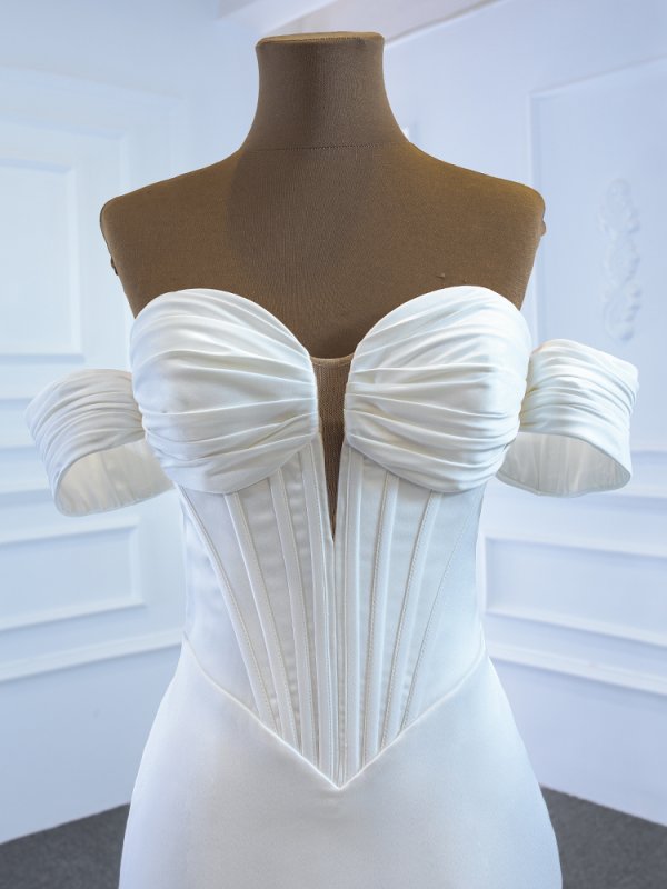 luxury model sweetheart neck sleeveless long mermaid wedding dress 67192
