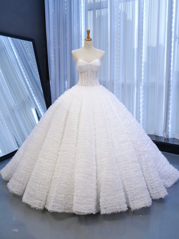 luxury model sweetheart neck tiered tull ball gown quinceanera dress 67301