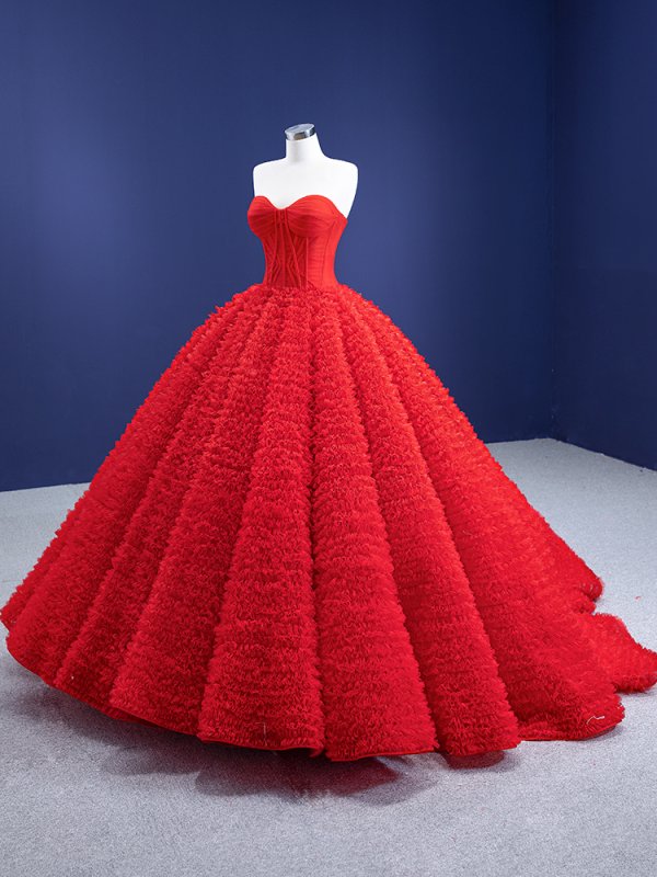 luxury model sweetheart neck tiered tull ball gown quinceanera dress 67301