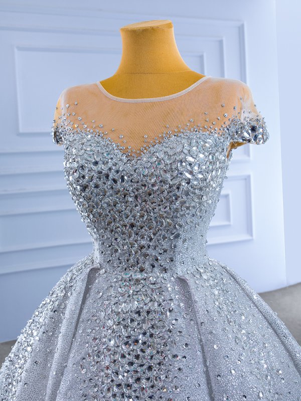 luxury model sliver gold sleeveless diamond prom dress 67362