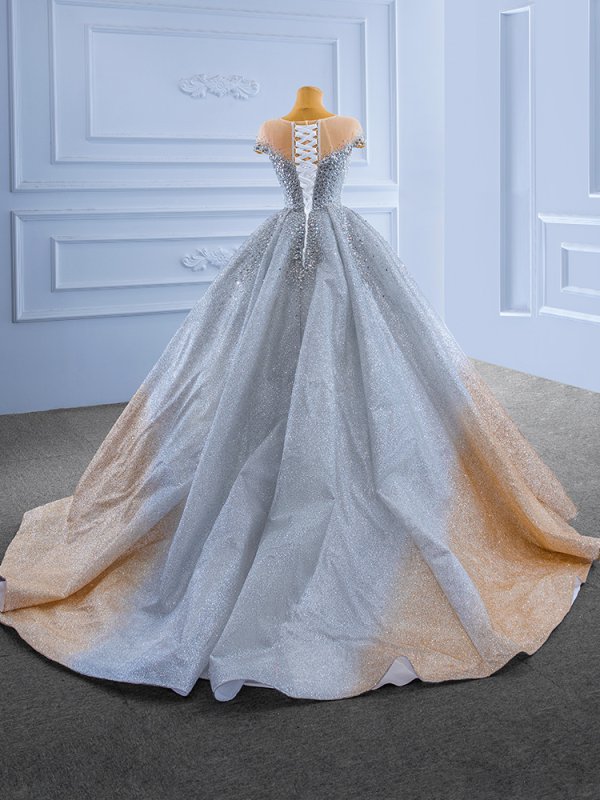luxury model sliver gold sleeveless diamond prom dress 67362