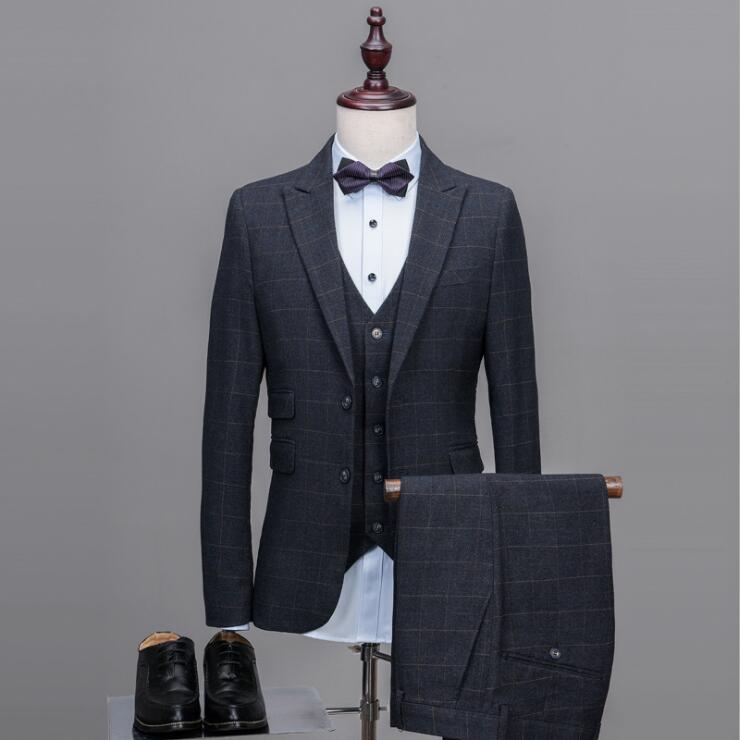 custom made men suit jacket vest pant men suit 17