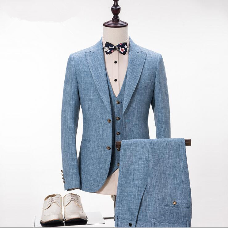 custom made men suit jacket vest and pant men suit two or three pieces 023