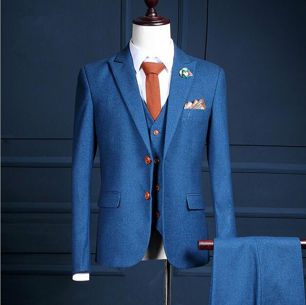 custom made men suit jacket vest pant men suit 6