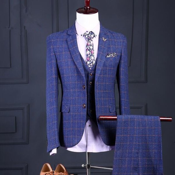 custom made men suit jacket vest pant men suit 7