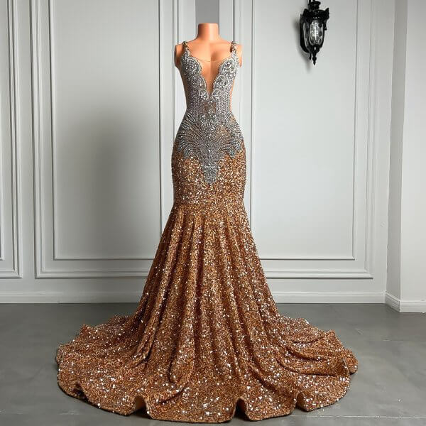 sparkly sequin sleeveless beading long mermaid prom dress xy0026