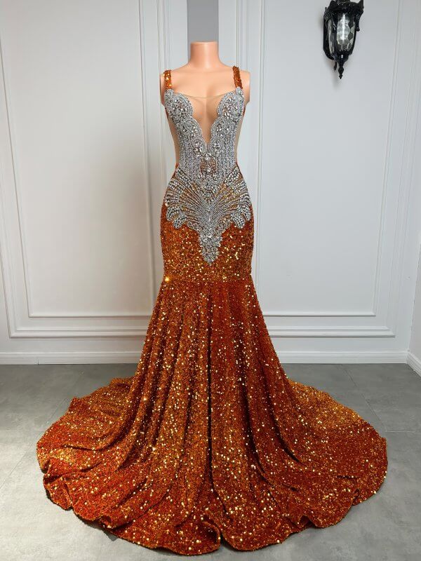 sparkly sequin sleeveless beading long mermaid prom dress xy0026