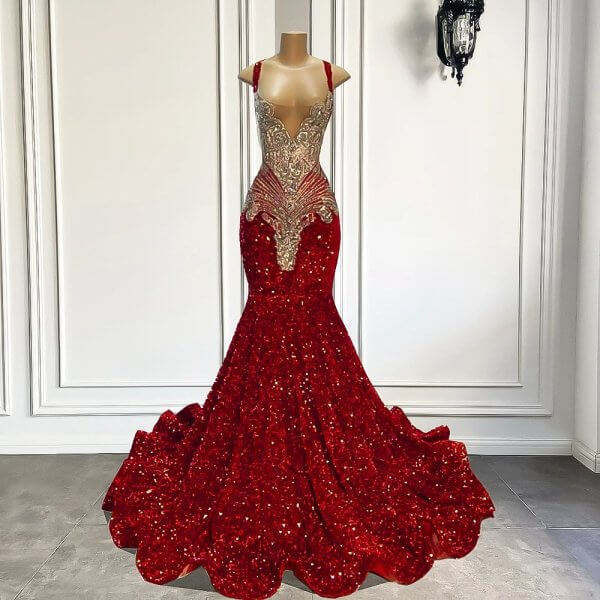 sparkly sequin sleeveless beading long mermaid prom dress xy0026