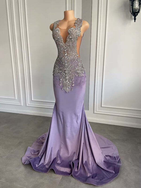 light beading sleeveless sweep strain stain long prom dress xy 0029