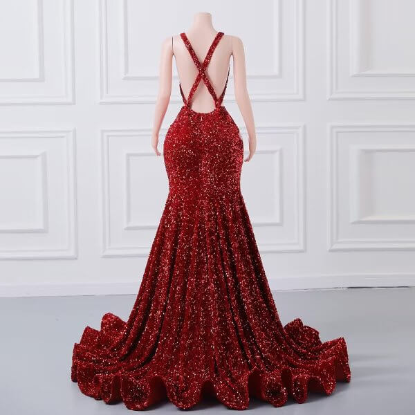 sexy back beaded sleeveless long mermaid prom dress xy0065