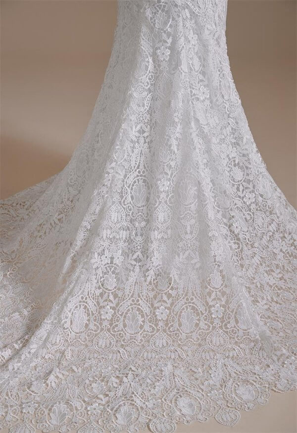 elegant sweetheart neck lace beading long mermaid wedding dress 1067