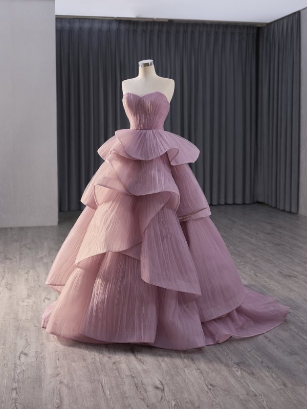 pink pleat sleeveless sweetheart mermaid formal evening gown 241013