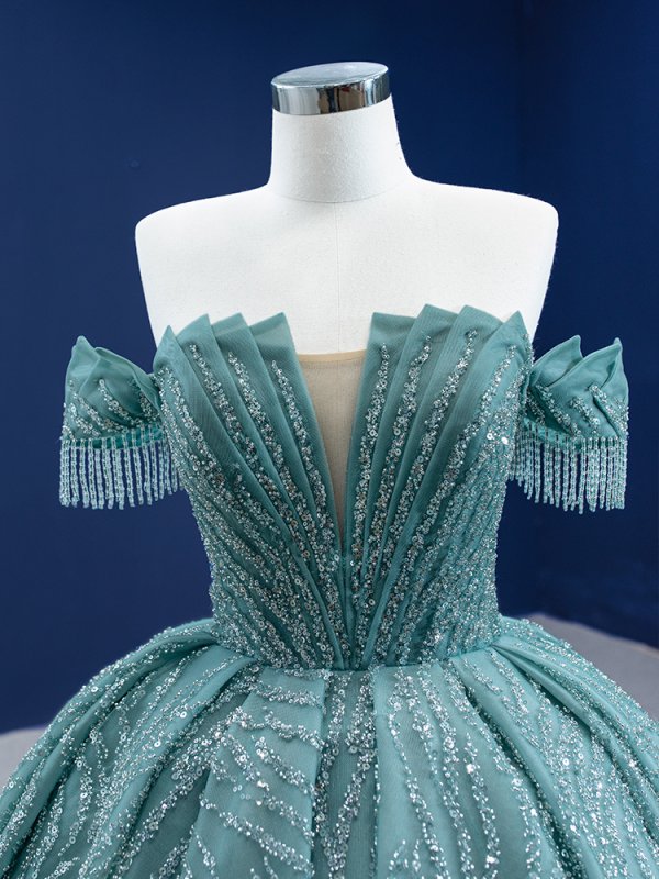 luxury model off the shoulder beading ball gown quinceanera dress 67411