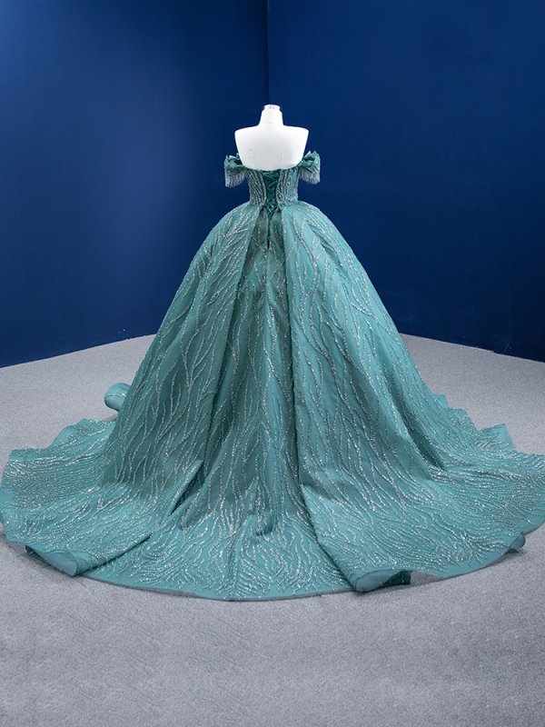 luxury model off the shoulder beading ball gown quinceanera dress 67411
