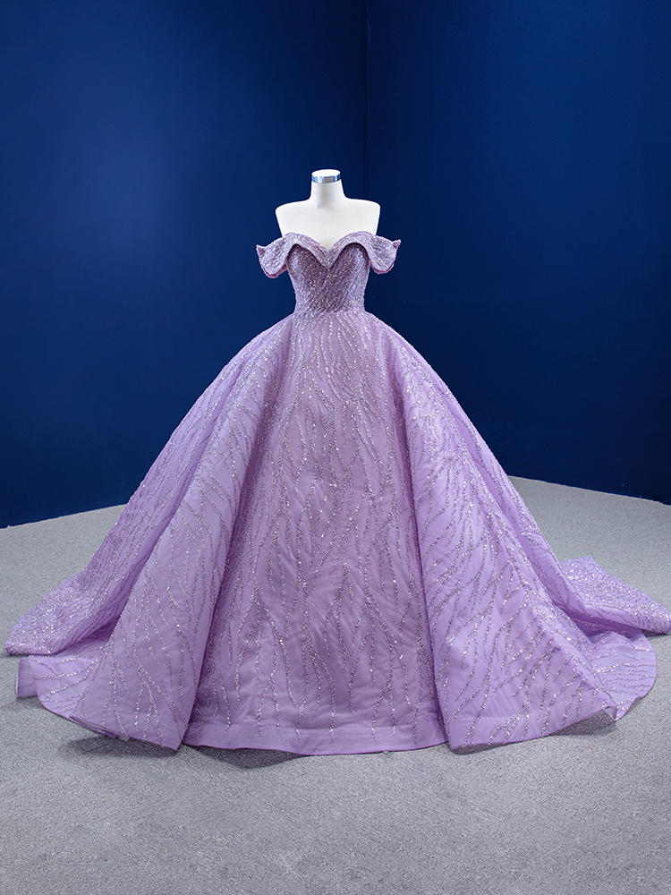lavender off the shoulder beading ball gown quinceanera dress 67429