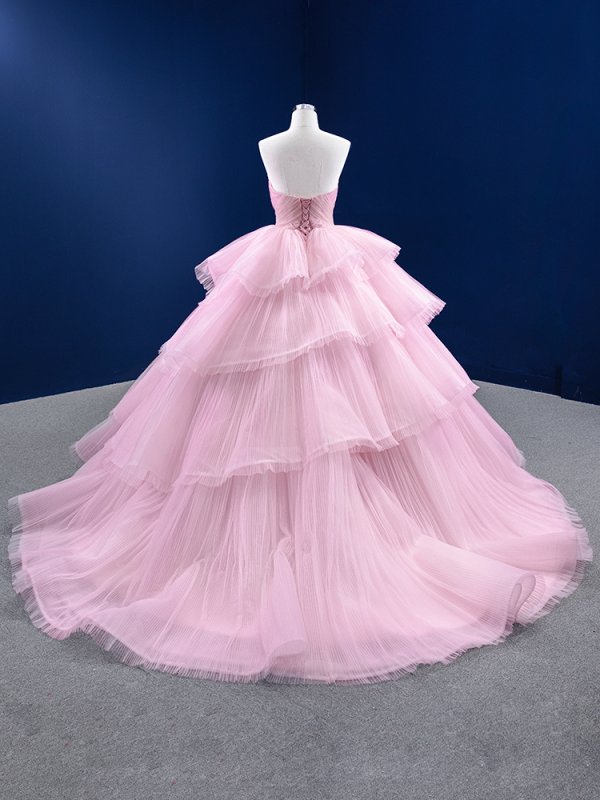 pink sweetheart layer beading ball gown quinceanera dress 67446