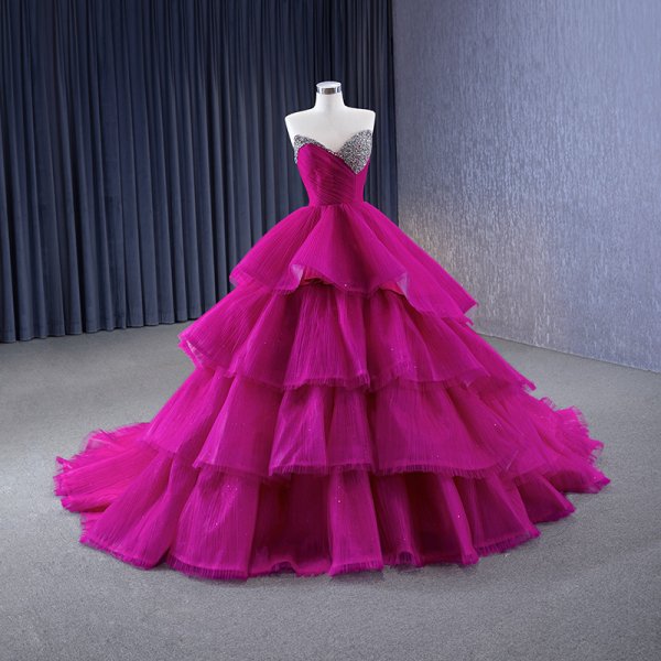 pink sweetheart layer beading ball gown quinceanera dress 67446