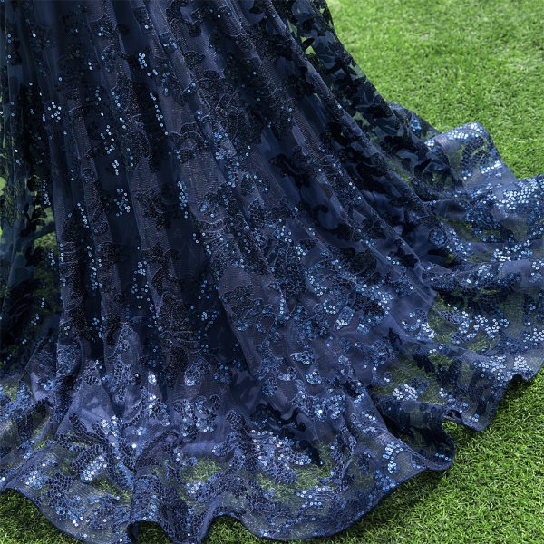 navy blue sexy back spaghetti sleeveless lace sequin mermaid formal prom dress evening gown fy30002