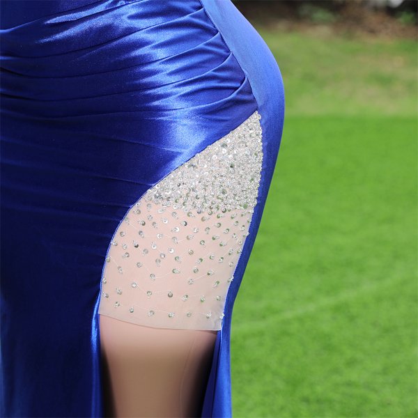 royal blue sleeveless lace beading sequin sweetheart neck mermaid formal prom dress evening gown fy38001