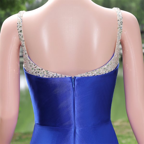 royal blue sleeveless lace beading sequin sweetheart neck mermaid formal prom dress evening gown fy38001