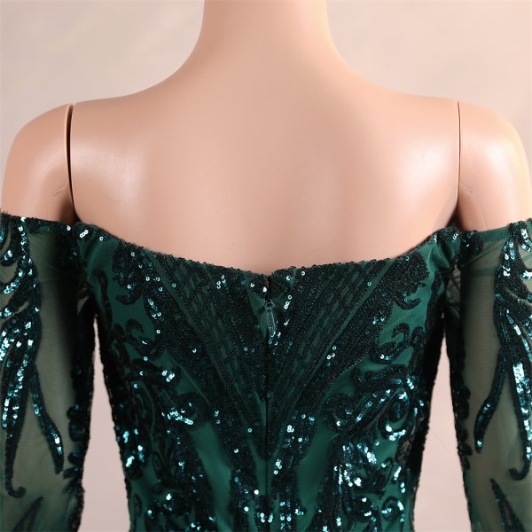 sexy off the shoulder long sleeve sequin mermaid formal prom dress evening gown gwn260001