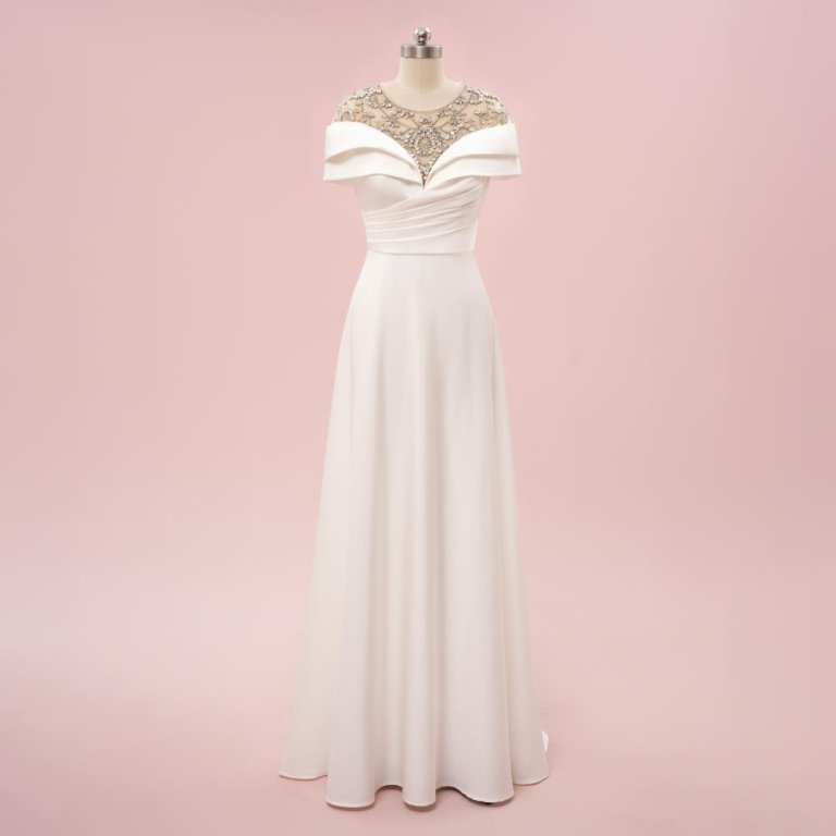 elegant ivory beading pleats mermaid formal party dress sg6001