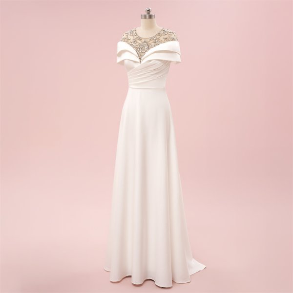 elegant ivory beading pleats mermaid formal party dress sg6001