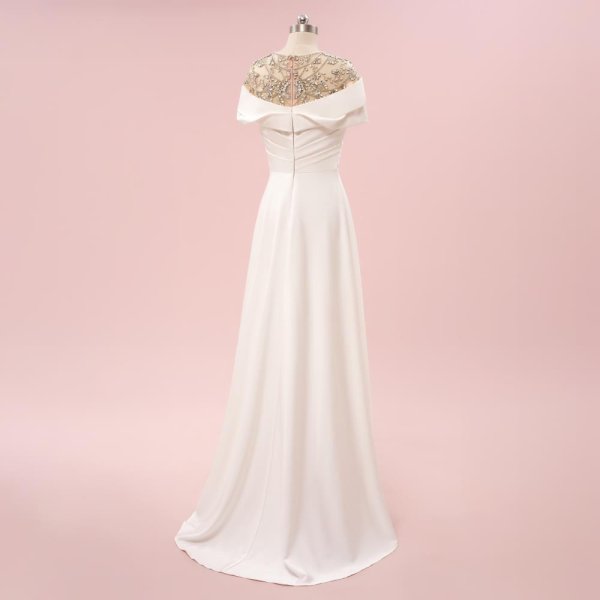 elegant ivory beading pleats mermaid formal party dress sg6001