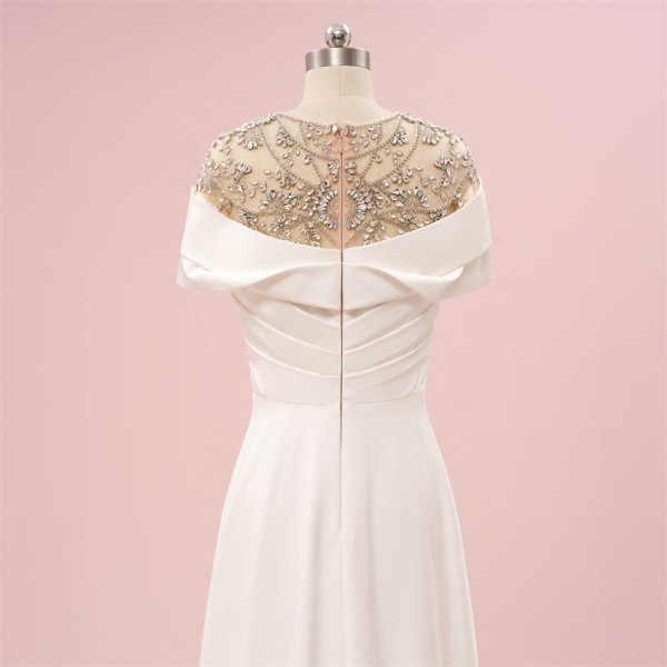 elegant ivory beading pleats mermaid formal party dress sg6001