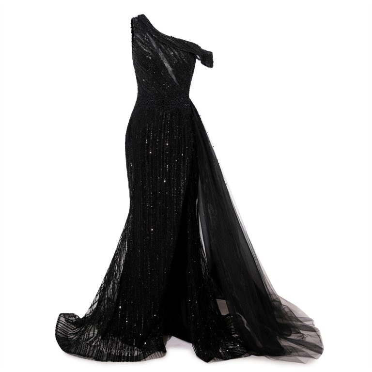 sexy black long sleeveless mermaid formal prom dress evening gown www68001