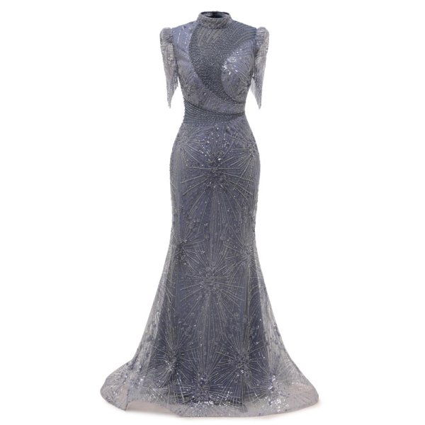 sexy short sleeve beading mermaid formal prom dress evening gown www72003