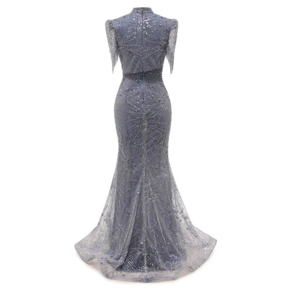 sexy short sleeve beading mermaid formal prom dress evening gown www72003