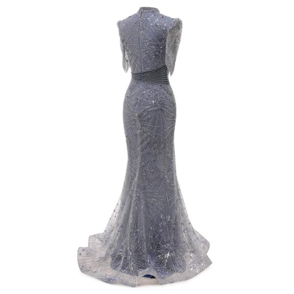 sexy short sleeve beading mermaid formal prom dress evening gown www72003