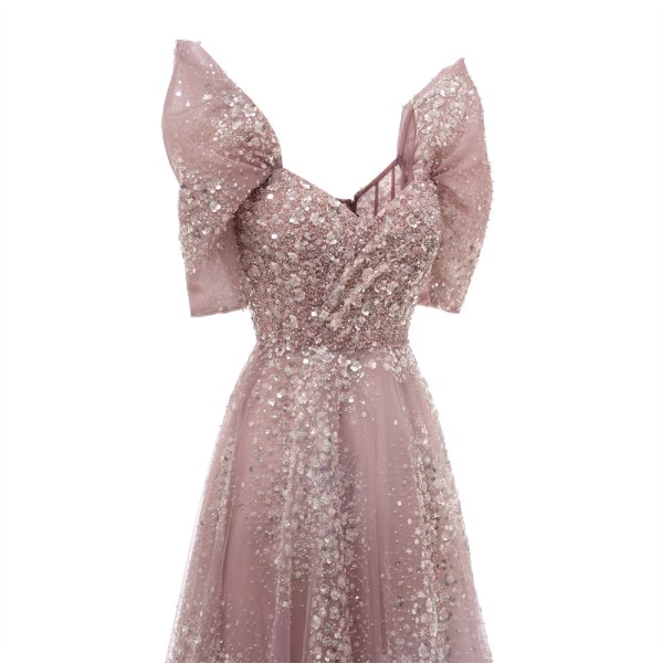 modest beading sequin a line formal prom dress evening gown www75002