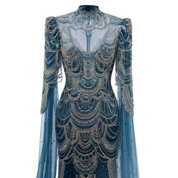modest beading sequin mermaid formal prom dress evening gown www75003