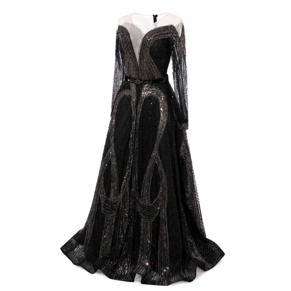 modest black beading sequin mermaid formal prom dress evening gown www75006