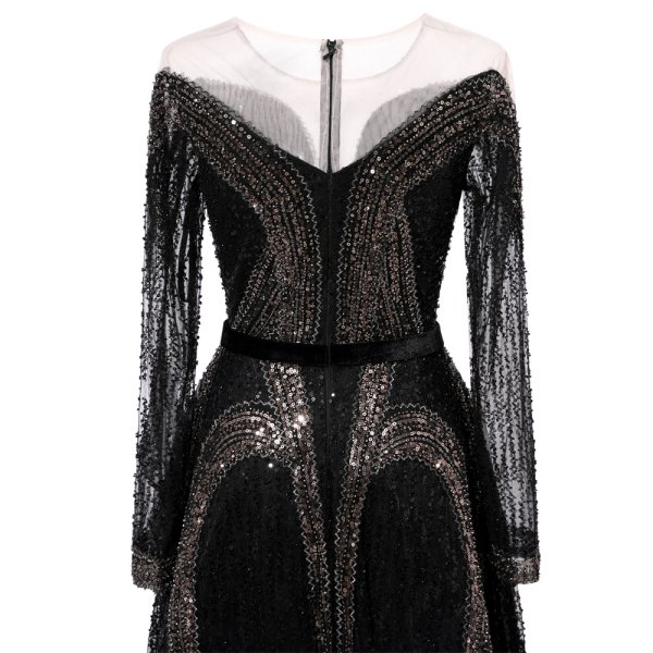 modest black beading sequin mermaid formal prom dress evening gown www75006