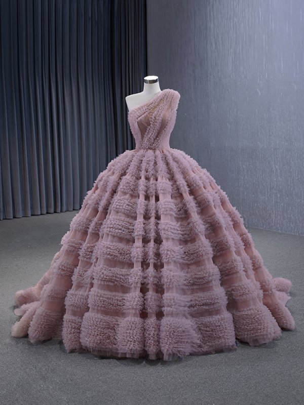 luxury model tiered tull sleeveless ball gown prom dress quinceanera dress 231133