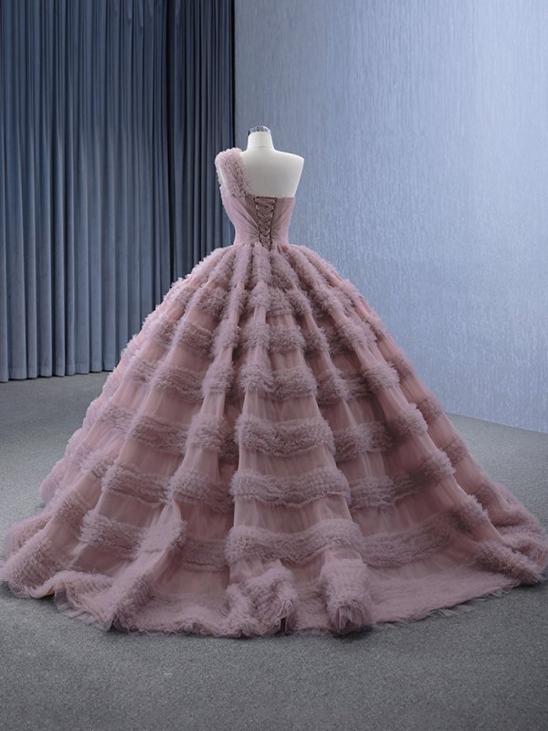 luxury model tiered tull sleeveless ball gown prom dress quinceanera dress 231133
